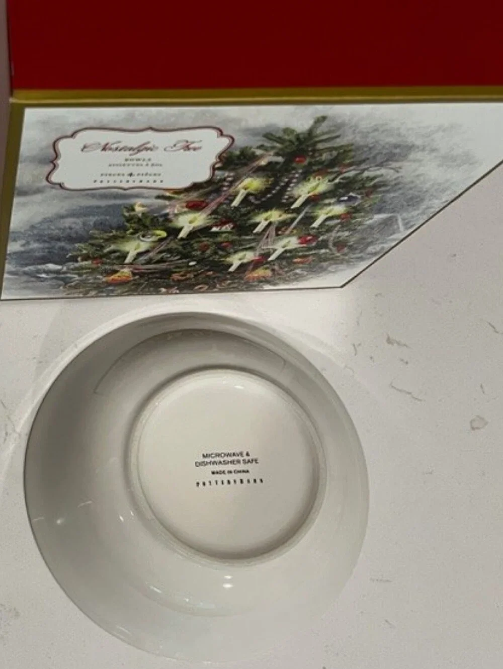 Pottery Barn Nostalgic Christmas Tree Bowls Set Of 4 In Box‎
